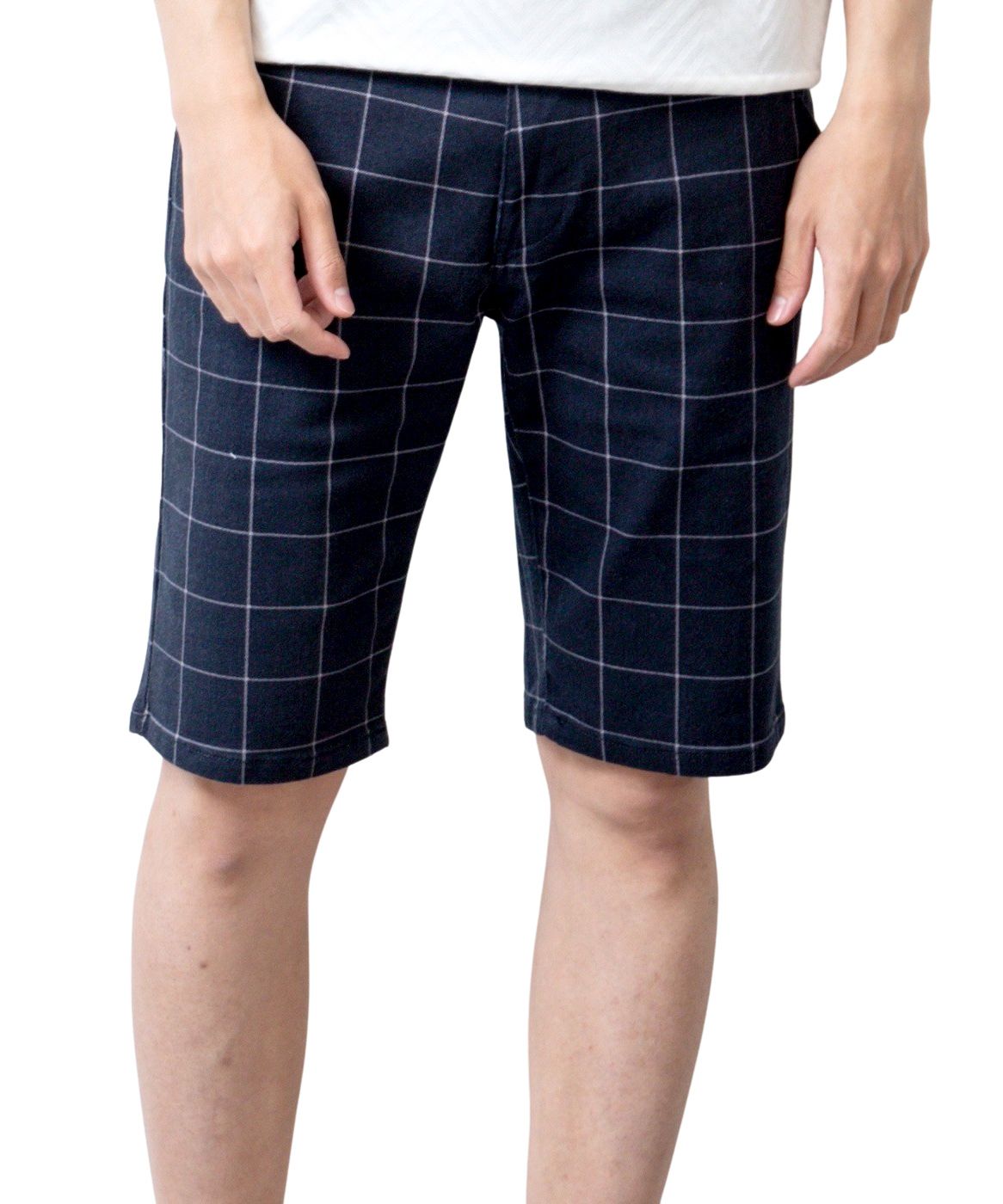 ジェネレス GENELESS ゴルフパンツ メンズ ゴルフウェア 夏 用 ハーフパンツ膝丈 ショートパンツ ストレッチ 千鳥 チェック