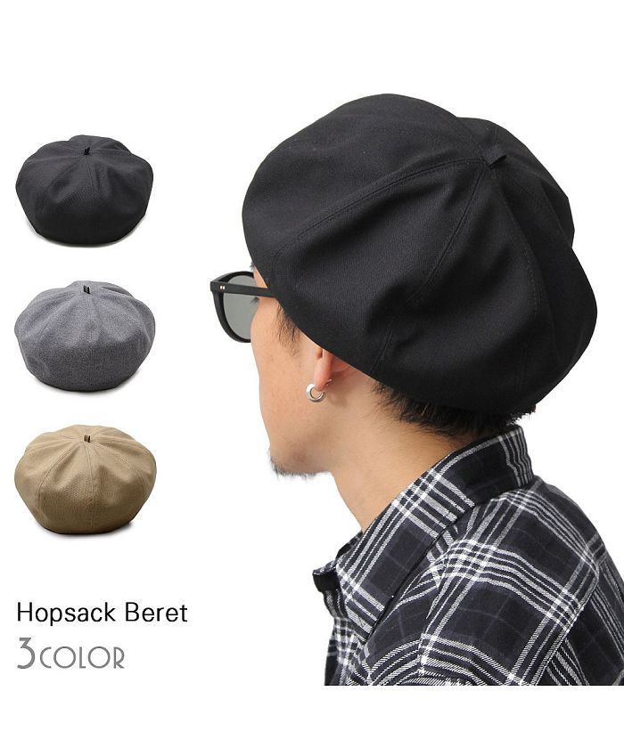 GENELESS Beret Men's Beret Women's Beret Made in Japan Domestic Hat Plain Simple Face-Slimming Effect cotton All-Season Material Size Adjustment black gray beige