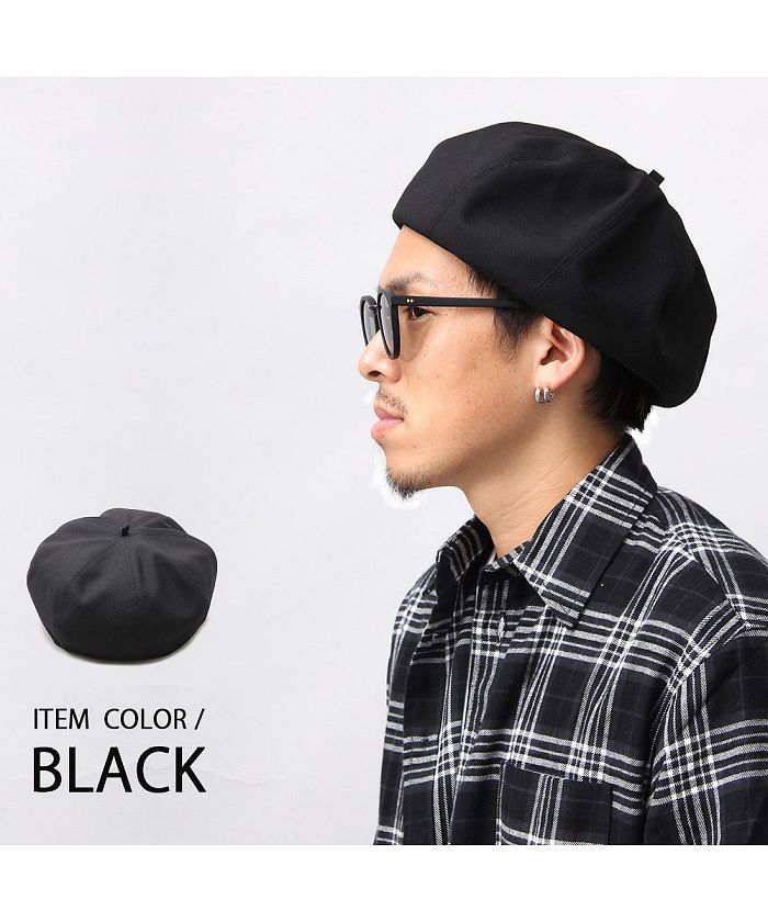 GENELESS Beret Men's Beret Women's Beret Made in Japan Domestic Hat Plain Simple Face-Slimming Effect cotton All-Season Material Size Adjustment black gray beige