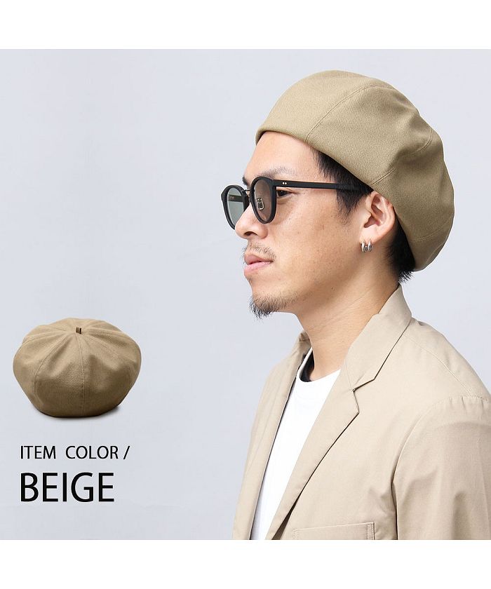 GENELESS Beret Men's Beret Women's Beret Made in Japan Domestic Hat Plain Simple Face-Slimming Effect cotton All-Season Material Size Adjustment black gray beige