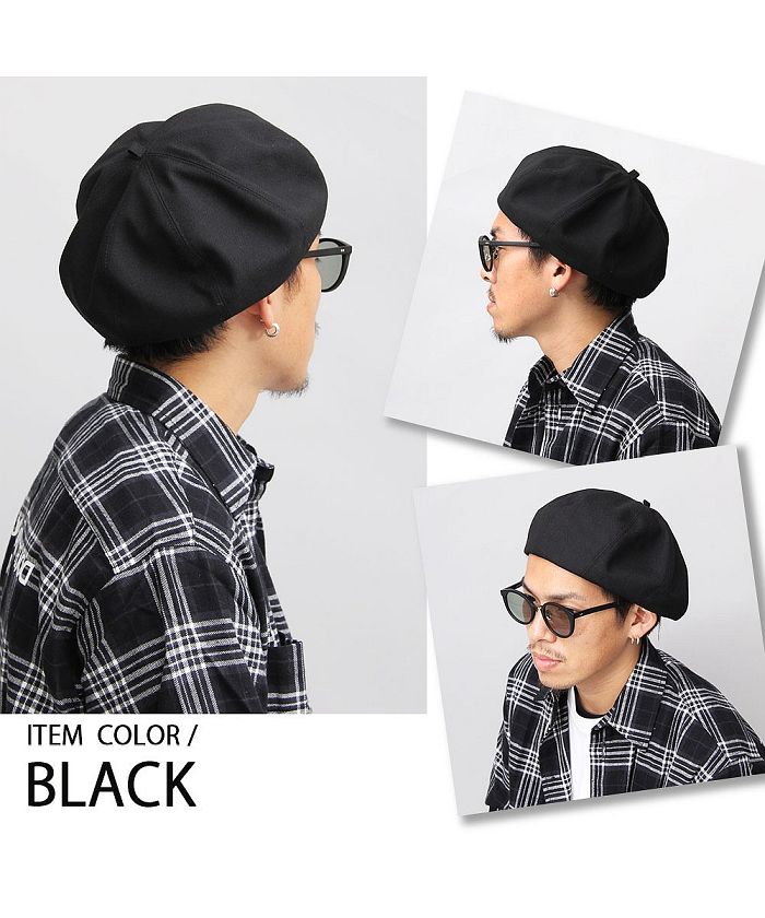 GENELESS Beret Men's Beret Women's Beret Made in Japan Domestic Hat Plain Simple Face-Slimming Effect cotton All-Season Material Size Adjustment black gray beige