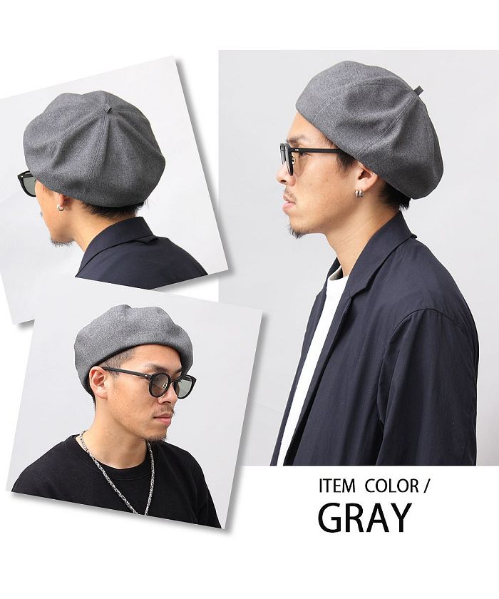 GENELESS Beret Men's Beret Women's Beret Made in Japan Domestic Hat Plain Simple Face-Slimming Effect cotton All-Season Material Size Adjustment black gray beige