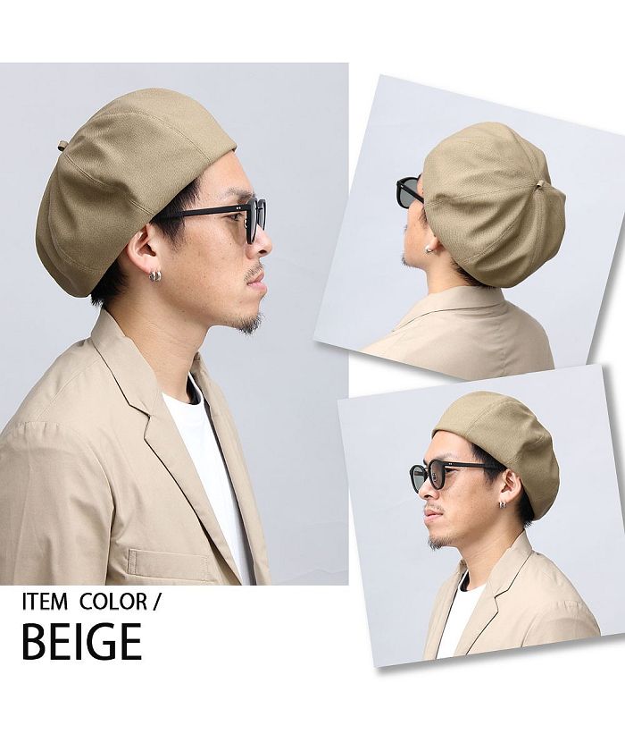 GENELESS Beret Men's Beret Women's Beret Made in Japan Domestic Hat Plain Simple Face-Slimming Effect cotton All-Season Material Size Adjustment black gray beige