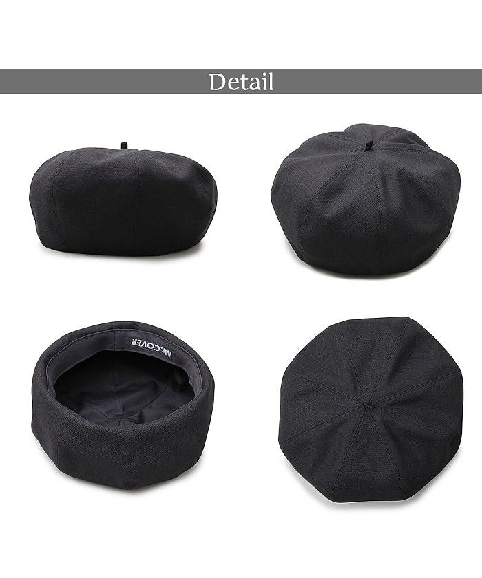 GENELESS Beret Men's Beret Women's Beret Made in Japan Domestic Hat Plain Simple Face-Slimming Effect cotton All-Season Material Size Adjustment black gray beige