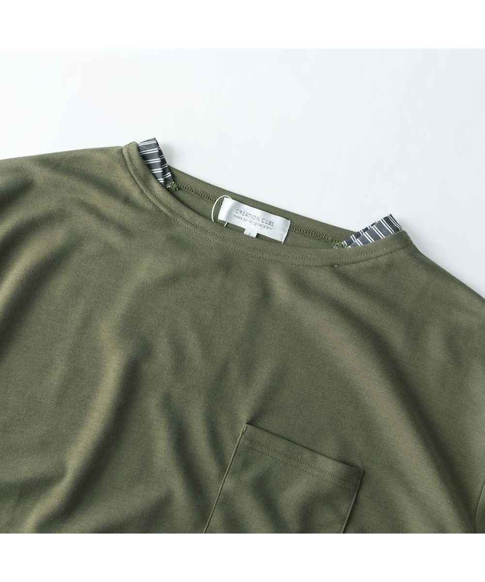 ジェネレス GENELESS tシャツ メンズ 半袖 重ね着風 フェイクレイヤード 半袖tシャツ オーバーサイズ ゆったり トップス