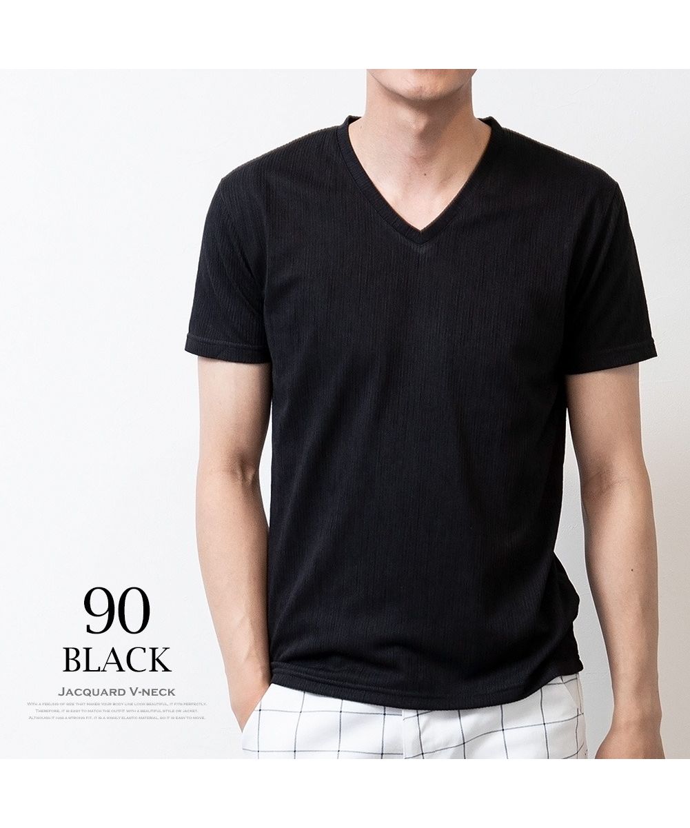 ジェネレス GENELESS 短袖T恤 男士 T恤 V領 短袖 內搭 修身 纖細 夏季 T恤 剪裁上衣 彈性