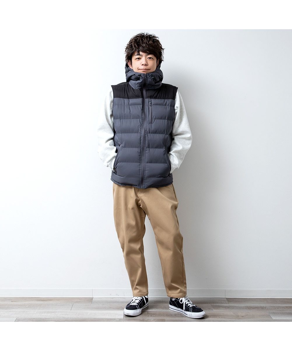 ジェネレス GENELESS ベスト メンズ ダウン ダウンベスト 暖かい 中綿ベスト 秋冬 アウター 中綿 ブルゾン シームレス （カーキ） カーキ