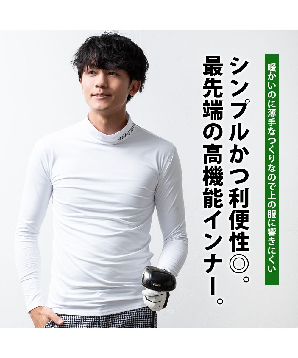 ジェネレス GENELESS ゴルフウェア メンズ 裏起毛 インナー 暖かい ストレッチ ハイネック ゴルフ スポーツ 防寒 M カジュアル シンプル 紺 ブラック メンズウェア L 無地