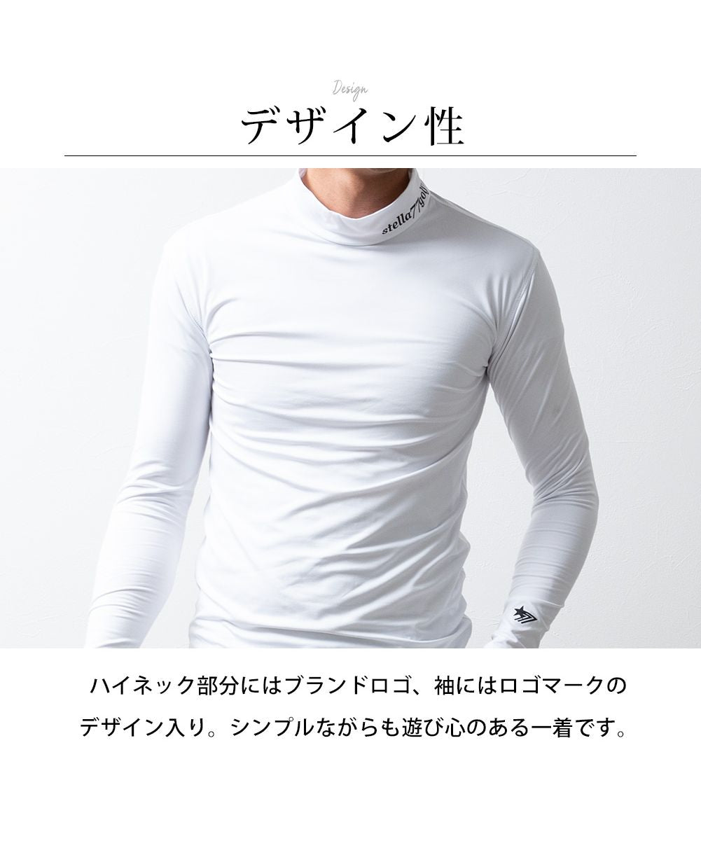 ジェネレス GENELESS ゴルフウェア メンズ 裏起毛 インナー 暖かい ストレッチ ハイネック ゴルフ スポーツ 防寒 M カジュアル シンプル 紺 ブラック メンズウェア L 無地