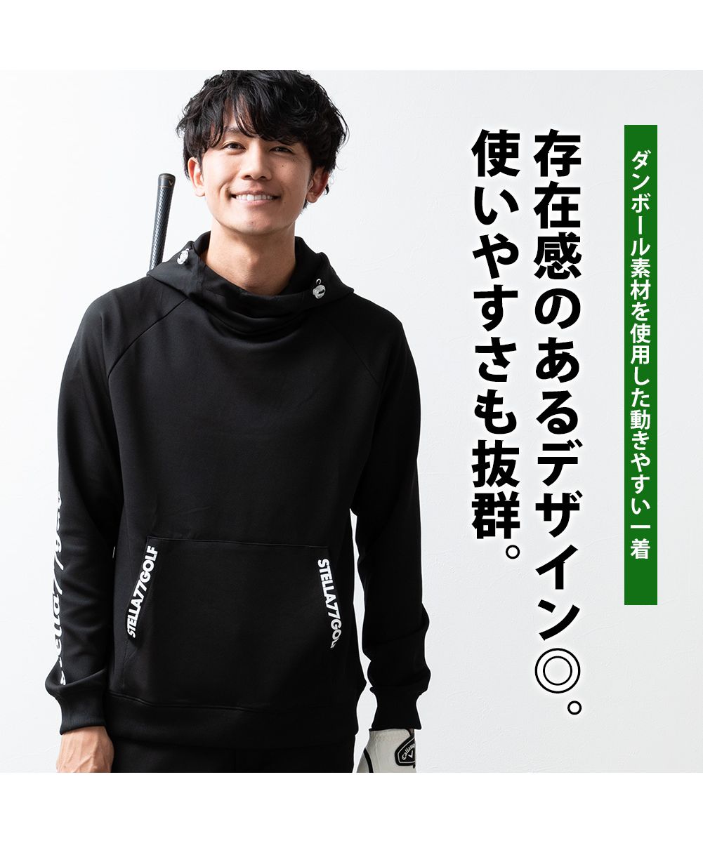ジェネレス GENELESS パーカー メンズ ゴルフウェア プルパーカー ストレッチ おしゃれ ゴルフ 秋冬 ロゴ パーカ ポンチ ゴルフパーカー ブラック メンズウェア スポーツ