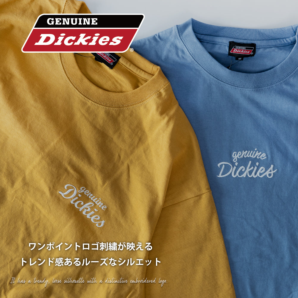 メンズ 半袖 tシャツ バックプリント ディッキーズ 半袖tシャツ 夏 Tシャツ 綿100 GENUINE クルーネック プリント コットン トップス イエロー ストリート 40.グリーン