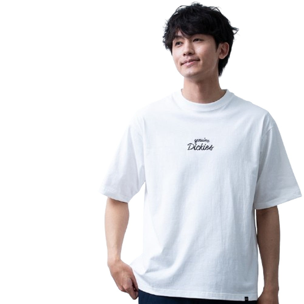 メンズ 半袖 tシャツ バックプリント ディッキーズ 半袖tシャツ 夏 Tシャツ 綿100 GENUINE クルーネック プリント コットン トップス イエロー ストリート 09.ホワイト