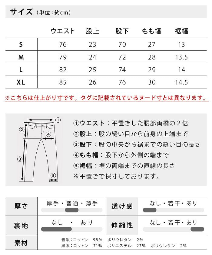 GENELESS Jeans Men's Pants Denim Pants Skinny Pants Denim Damage Pants Crushed Denim Slim Fit