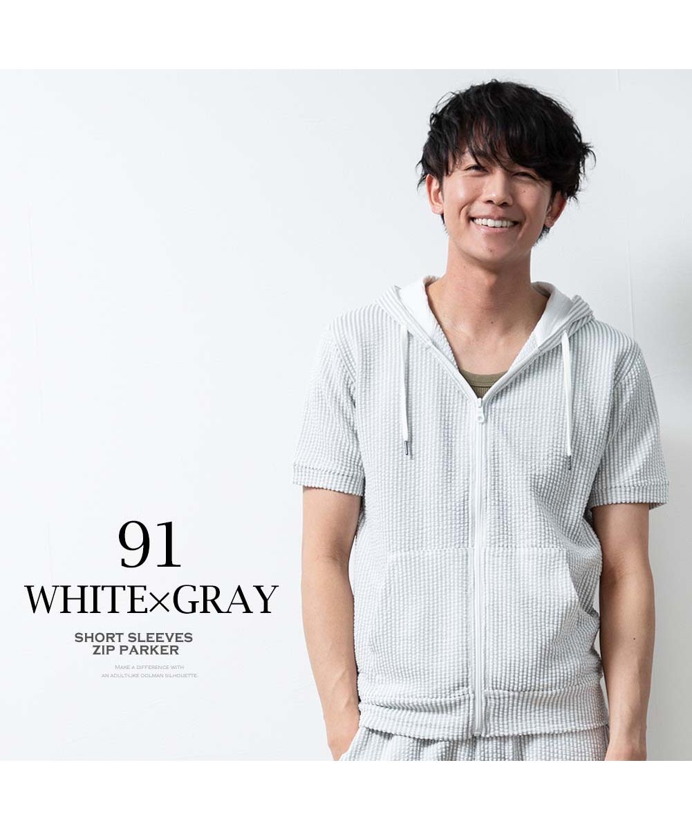 GENELESS Hoodie Men's Short Sleeve Zip Hoodie Simple Short Sleeve Hood
