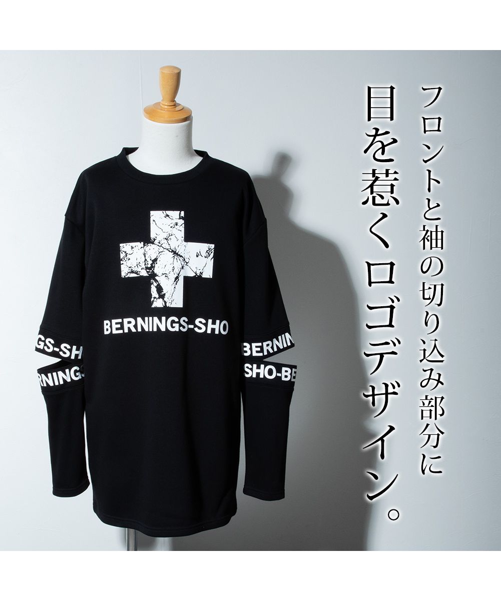 ジェネレス GENELESS tシャツ メンズ 長袖 プリント ヴィジュアル系 パンク クルーネック V系 地雷系 トップス 冬 バーニングショー バンド プリントtシャツ ビジュアル系
