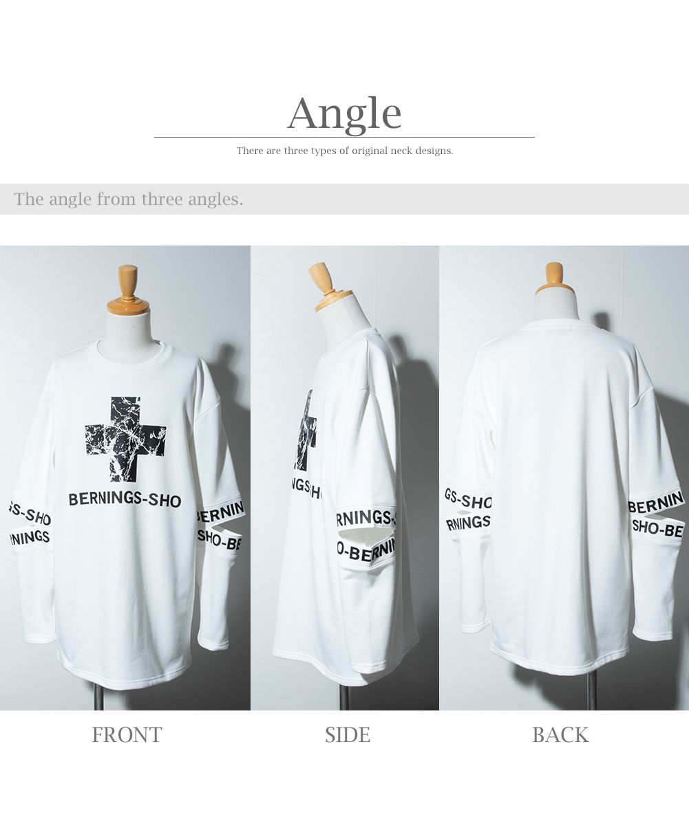 ジェネレス GENELESS tシャツ メンズ 長袖 プリント ヴィジュアル系 パンク クルーネック V系 地雷系 トップス 冬 バーニングショー バンド プリントtシャツ ビジュアル系
