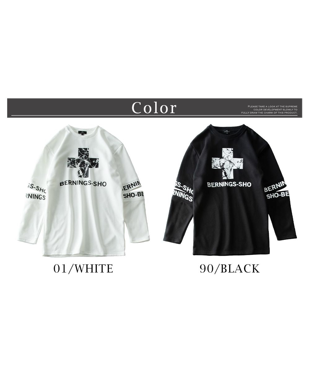 ジェネレス GENELESS tシャツ メンズ 長袖 プリント ヴィジュアル系 パンク クルーネック V系 地雷系 トップス 冬 バーニングショー バンド プリントtシャツ ビジュアル系