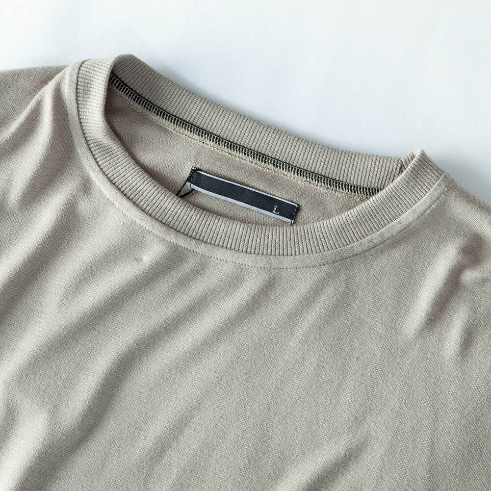 ジェネレス GENELESS tシャツ メンズ ドルマン 長袖 長袖ドルマンtシャツ ドレープ Tシャツ おしゃれ 体系カバー 切替 オーバーサイズ ゆったり ドルマンスリーブ カジュアル シンプル ホワイト （08.ベージュ×ブラック） 08.ベージュ×ブラック