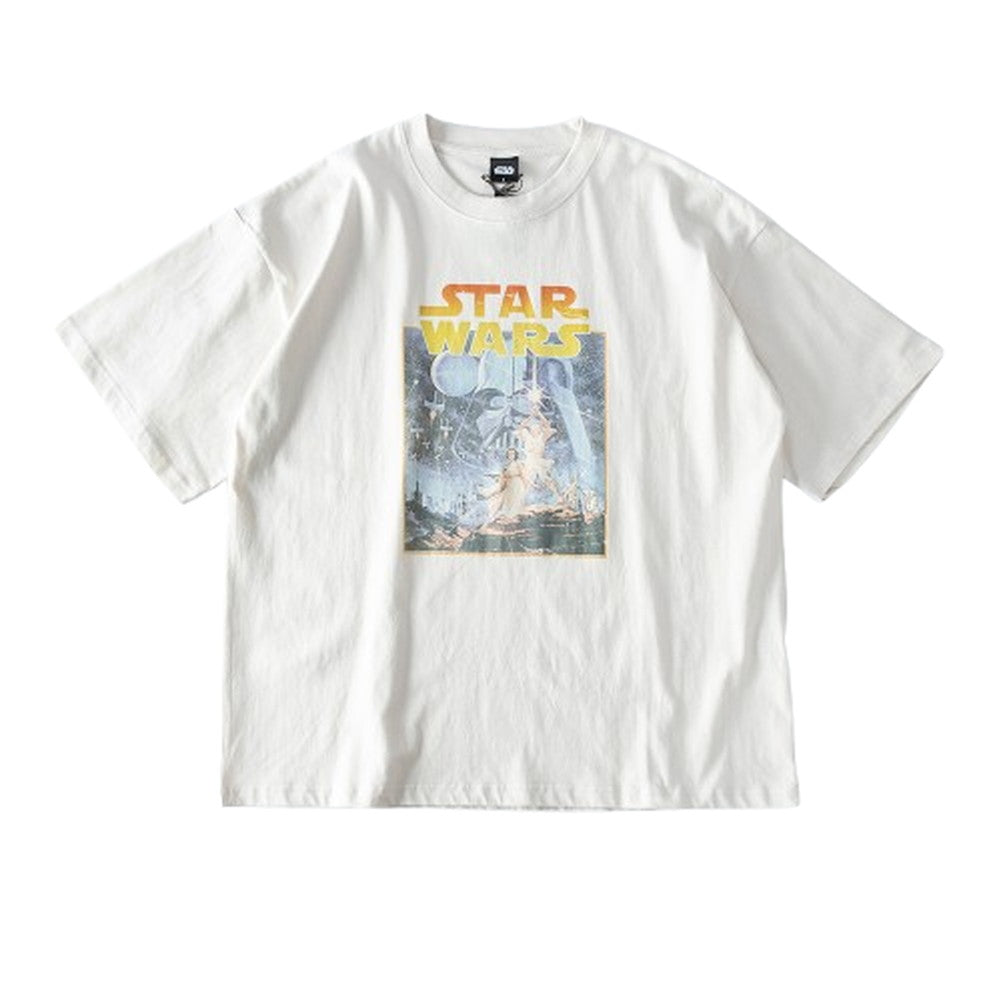 ジェネレス GENELESS tシャツ メンズ 綿100 大きめ 半袖 ピグメント キャラT スターウォーズ R2D2 半袖tシャツ カットソー 大きいサイズ ドライ クルーネック Tシャツ ディズニー B50 （D92.アイボリー） D92.アイボリー