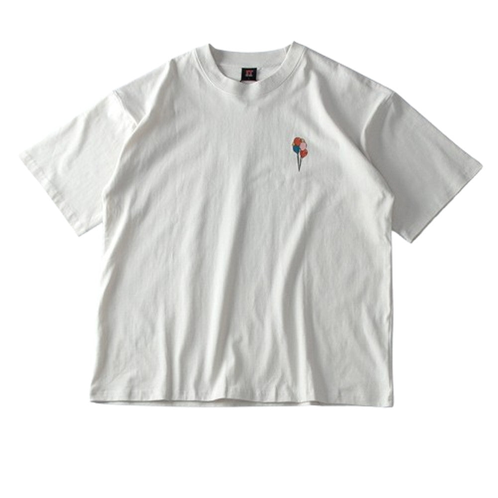 ジェネレス GENELESS tシャツ メンズ 綿100 大きめ 半袖 ピグメント キャラT IT ピエロ 半袖tシャツ 全4色 クルーネック シンプル 綿100％ おしゃれ カットソー キャラクター 春 （27.アイボリー） 27.アイボリー