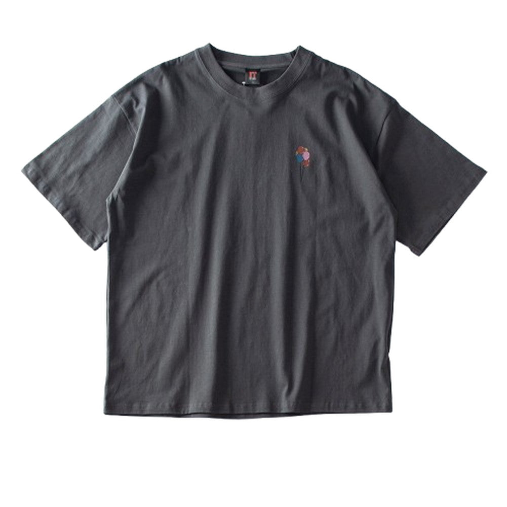 ジェネレス GENELESS tシャツ メンズ 綿100 大きめ 半袖 ピグメント キャラT IT ピエロ 半袖tシャツ 全4色 クルーネック シンプル 綿100％ おしゃれ カットソー キャラクター 春 （48.スミクロ） 48.スミクロ