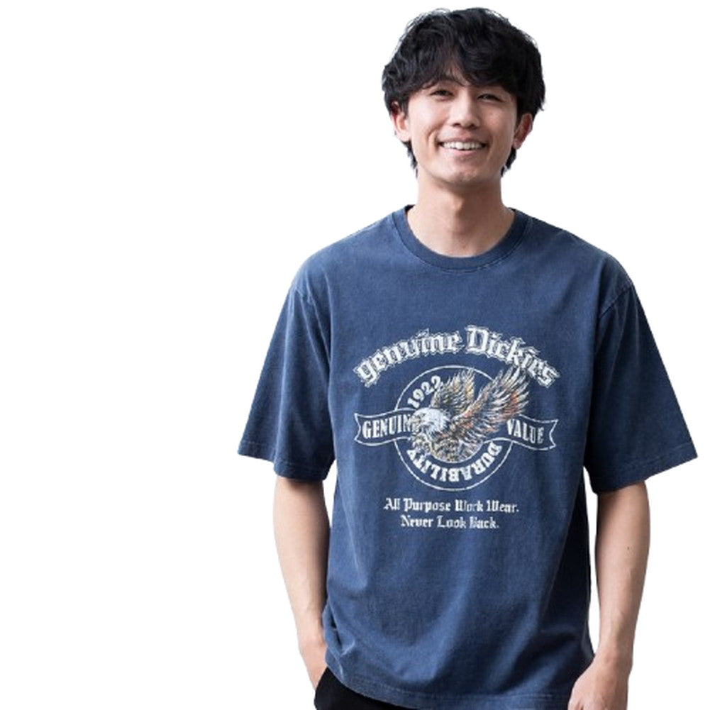 ジェネレス GENELESS 半袖 tシャツ メンズ ディッキーズ プリント ロゴ プリントtシャツ 春夏 GENUINE 大きいサイズ 夏 カットソー 綿 おしゃれ ブルー ストリート 半袖tシャツ （67.Dブルー/B） 67.Dブルー/B