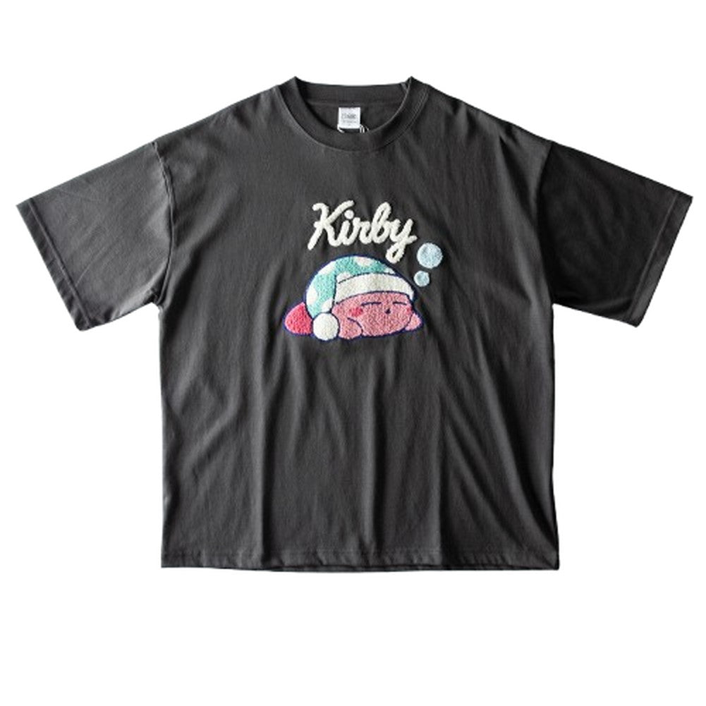 ジェネレス GENELESS tシャツ メンズ キャラクター 星のカービィ 刺繍 半袖 キャラT カービィ 半袖tシャツ カービー 黒 カットソー 可愛い 綿 春 メンズファッション サガラ刺? 半袖Tシャツ （48.スミクロ） 48.スミクロ