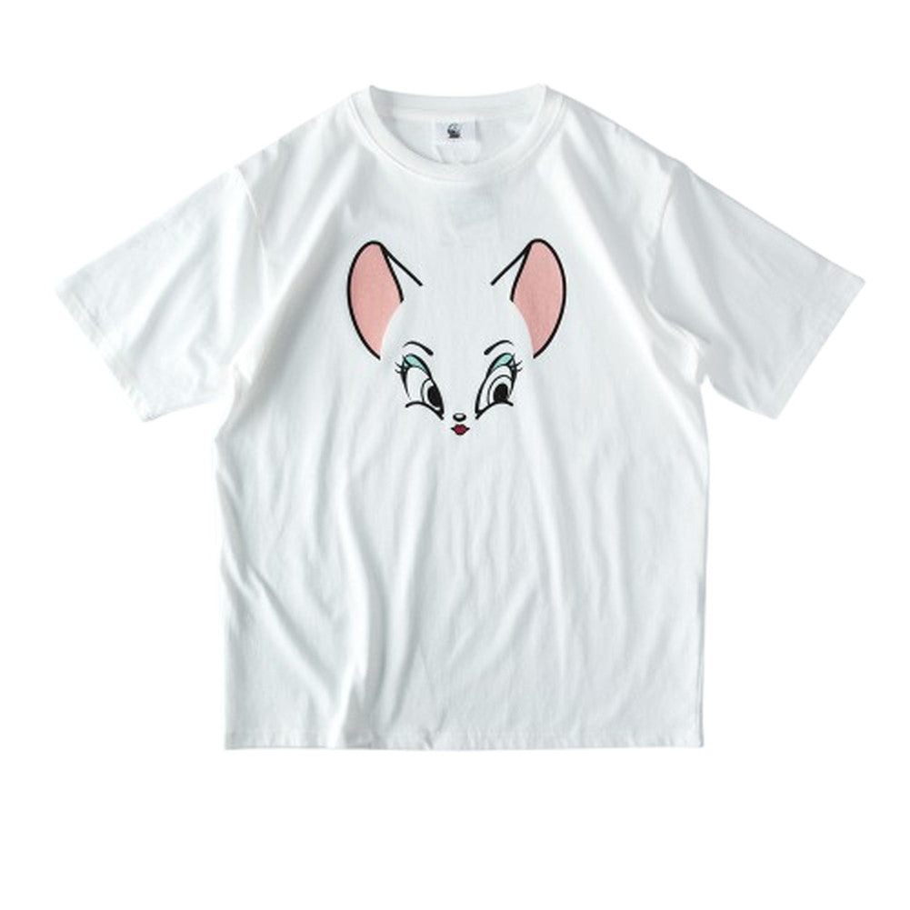 ジェネレス GENELESS 半袖tシャツ メンズ キャラクター キャラt 半袖 トムとジェリー アニメ トムジェリ ジェリー プリントT ホワイト おしゃれ 大きいサイズ tシャツ トップス プリント イエロー （28.ホワイト） 28.ホワイト