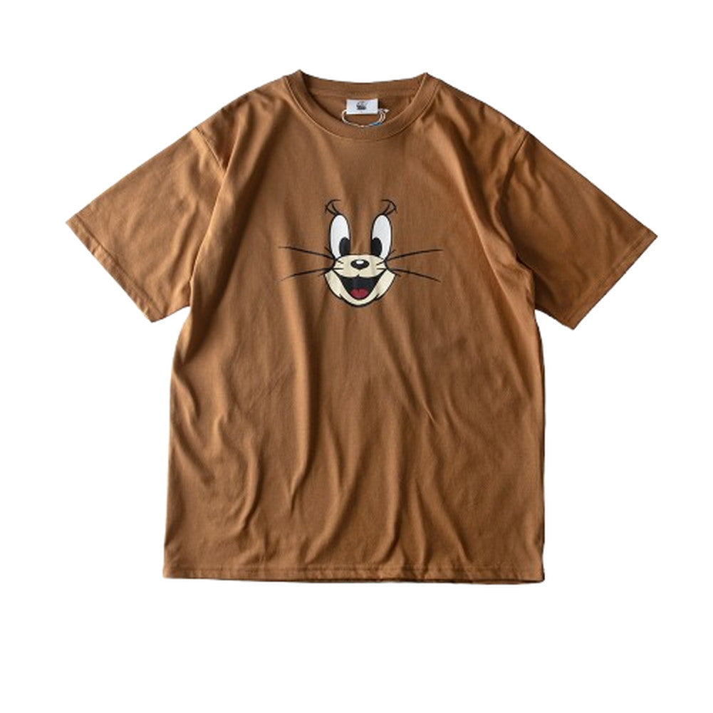ジェネレス GENELESS 半袖tシャツ メンズ キャラクター キャラt 半袖 トムとジェリー アニメ トムジェリ ジェリー プリントT ホワイト おしゃれ 大きいサイズ tシャツ トップス プリント イエロー （15.ブラウン） 15.ブラウン