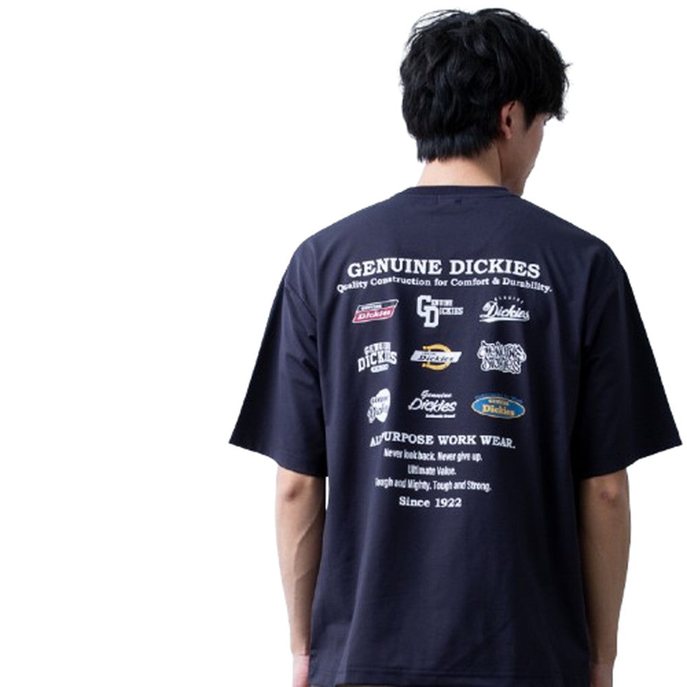 ジェネレス GENELESS Tシャツ メンズ 半袖 吸水速乾 バックプリント ディッキーズ 半袖Tシャツ ゆったり 夏 GENUINE 春 半袖tシャツ ホワイト お洒落 ブルー 大きいサイズ 全4色 おしゃれ （67.ネイビー） 67.ネイビー