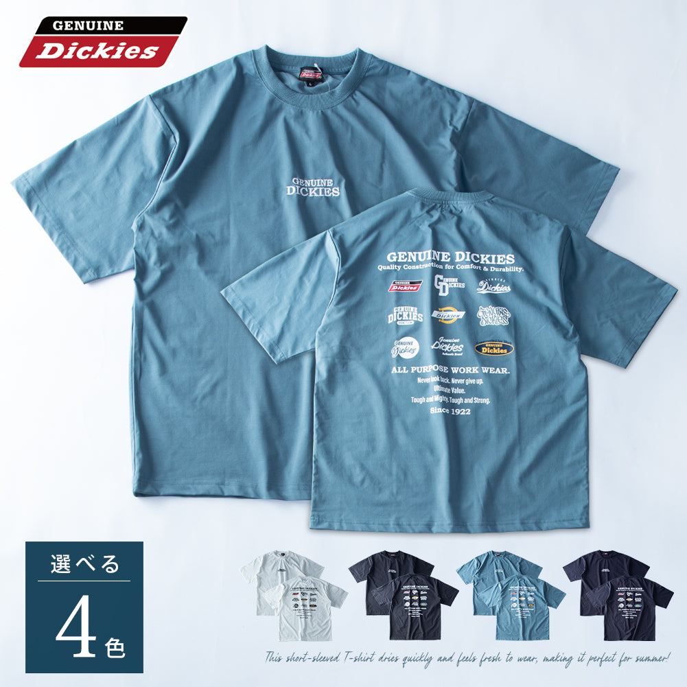 ジェネレス GENELESS Tシャツ メンズ 半袖 吸水速乾 バックプリント ディッキーズ 半袖Tシャツ ゆったり 夏 GENUINE 春 半袖tシャツ ホワイト お洒落 ブルー 大きいサイズ 全4色 おしゃれ （67.ネイビー） 67.ネイビー