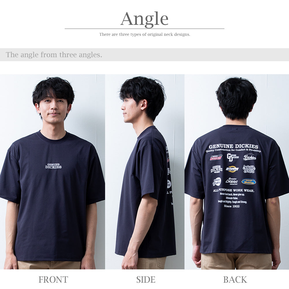 ジェネレス GENELESS Tシャツ メンズ 半袖 吸水速乾 バックプリント ディッキーズ 半袖Tシャツ ゆったり 夏 GENUINE 春 半袖tシャツ ホワイト お洒落 ブルー 大きいサイズ 全4色 おしゃれ （67.ネイビー） 67.ネイビー