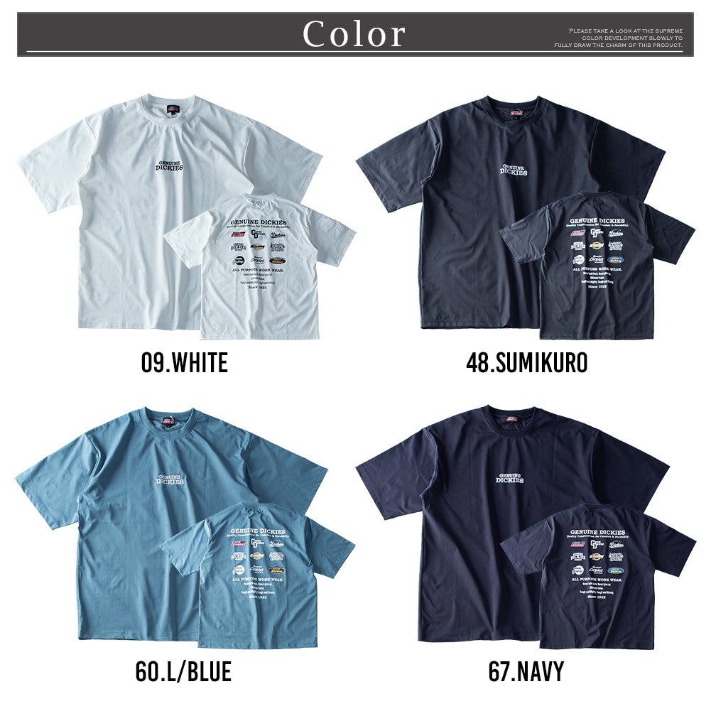 ジェネレス GENELESS Tシャツ メンズ 半袖 吸水速乾 バックプリント ディッキーズ 半袖Tシャツ ゆったり 夏 GENUINE 春 半袖tシャツ ホワイト お洒落 ブルー 大きいサイズ 全4色 おしゃれ （67.ネイビー） 67.ネイビー
