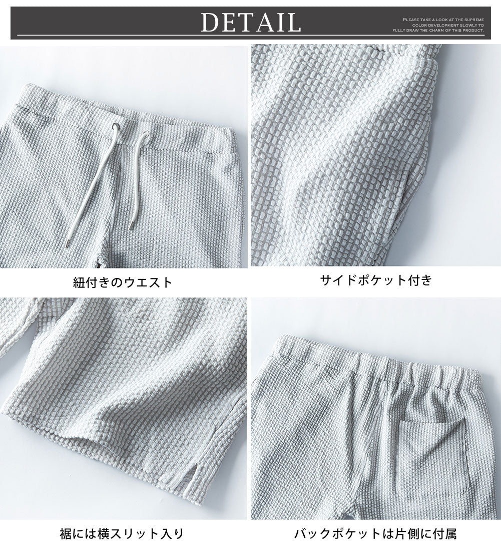 ジェネレス GENELESS ハーフパンツ メンズ シアサッカー 膝上 ショートパンツ ハーパン ショーパン ストライプ 短め 短パン ネイビー メンズパンツ ホワイト×ネイビー スキニーパンツ 綿 ブラック （03.ブラック×チャコール） 03.ブラック×チャコール