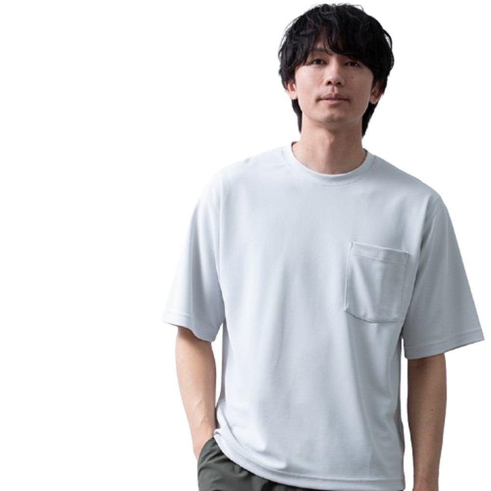 ジェネレス GENELESS tシャツ 半袖 メンズ 汗染み隠し オーバーサイズ Tシャツ 接触冷感 半袖tシャツ 吸水速乾 UVカット 半袖Tシャツ ホワイト 速乾 クルーネック アメカジ カットソー （04.グレー） 04.グレー