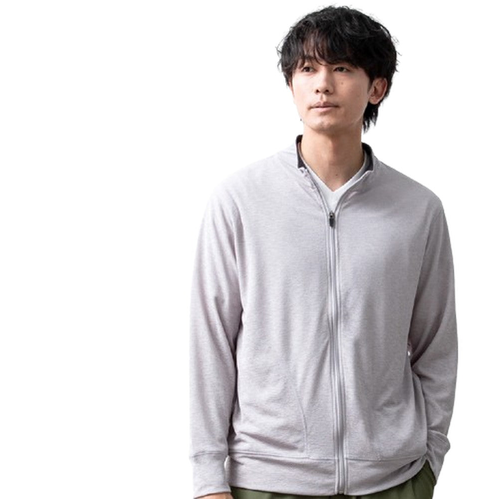 ジェネレス GENELESS アウター メンズ スタンドカラー 吸水速乾 立ち襟 長袖 ブルゾン 春夏 スピーディードライ フルジップ スタンドカラージャケット 羽織り 軽量 無地 カジュアル アメカジ コート （04.グレー） 04.グレー