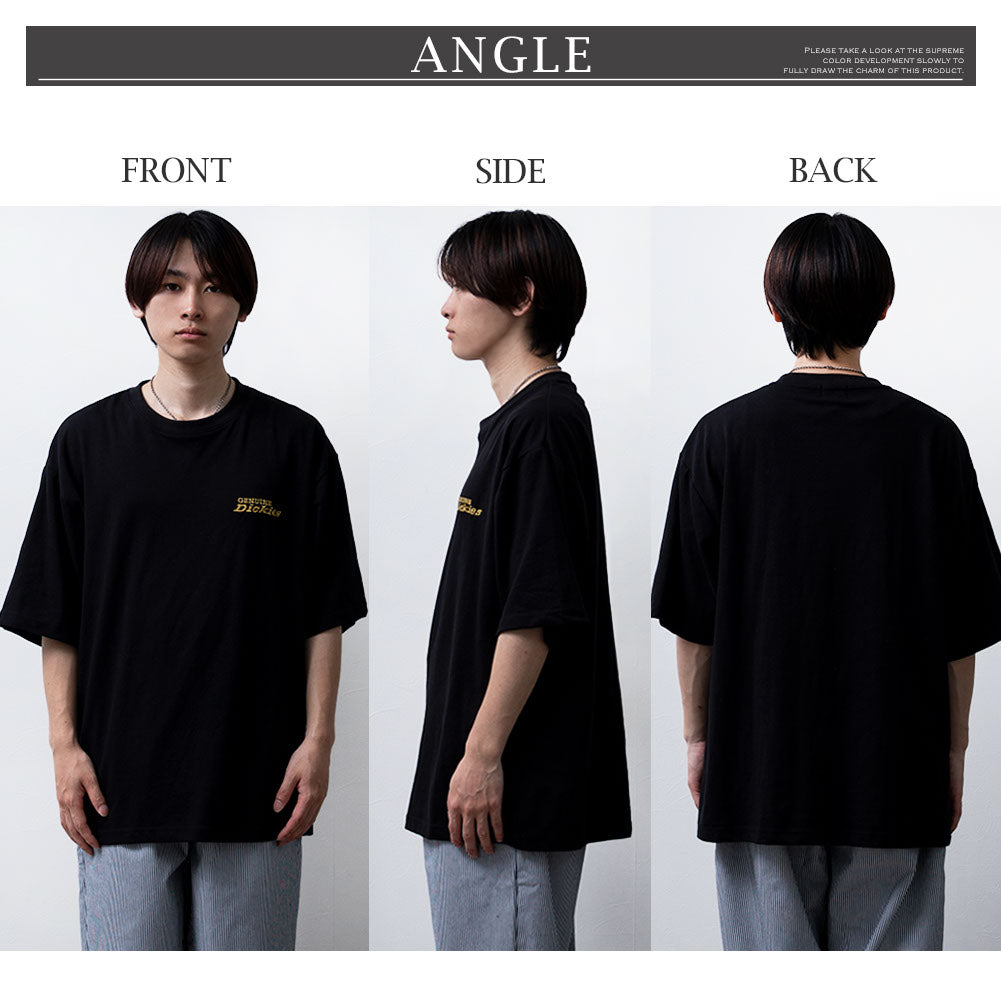 ジェネレス GENELESS tシャツ メンズ 半袖 ディッキーズ 刺繍 半袖tシャツ 夏 GENUINE Tシャツ ブルー カットソー クルーネック ゆったり 半袖Tシャツ お洒落 春 ギフト 全4色 アメカジ （19.アッシュグレー） 19.アッシュグレー