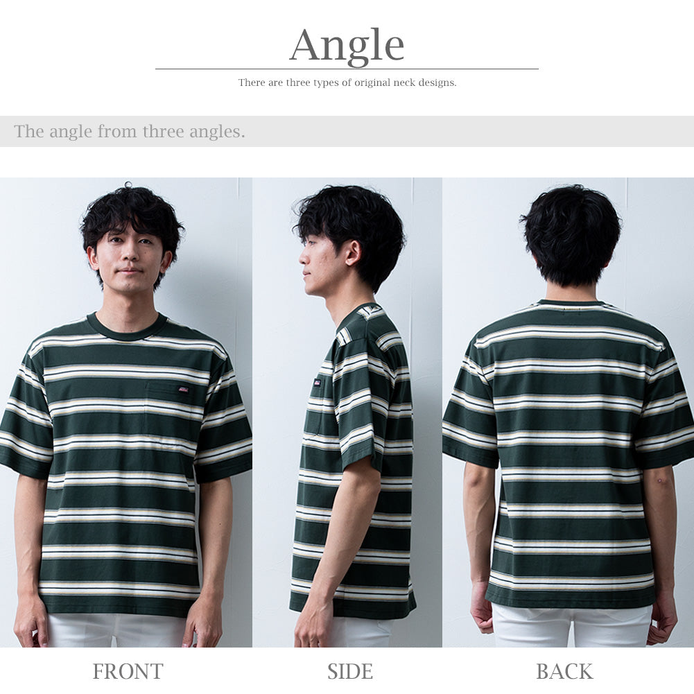 ジェネレス GENELESS 半袖tシャツ メンズ GENUINE ボーダー 春 tシャツ ポケット レトロボーダー クルーネック カットソー Tシャツ コットン ポケットtシャツ プリント メンズファッション （49.ブラック） 49.ブラック