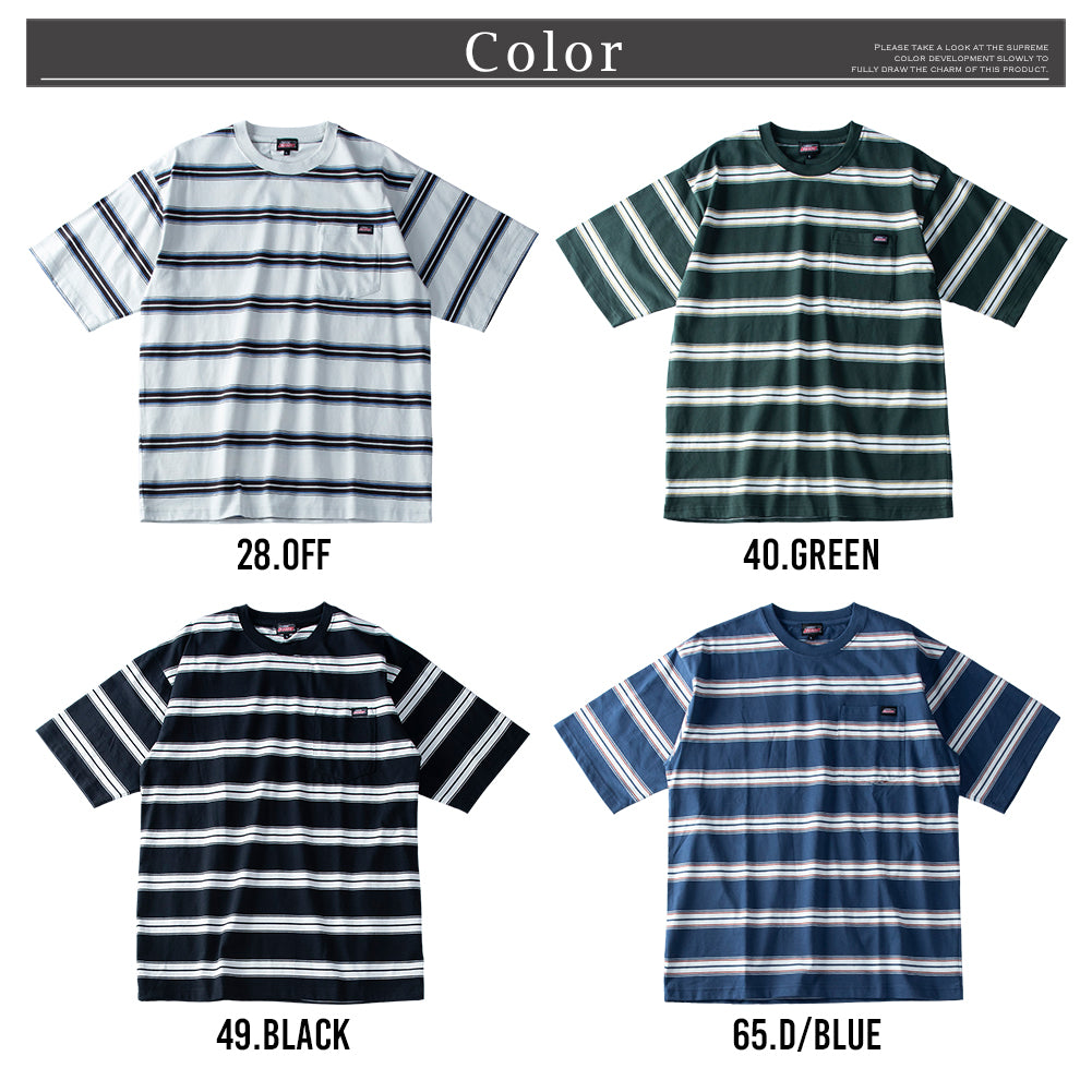 ジェネレス GENELESS 半袖tシャツ メンズ GENUINE ボーダー 春 tシャツ ポケット レトロボーダー クルーネック カットソー Tシャツ コットン ポケットtシャツ プリント メンズファッション （49.ブラック） 49.ブラック
