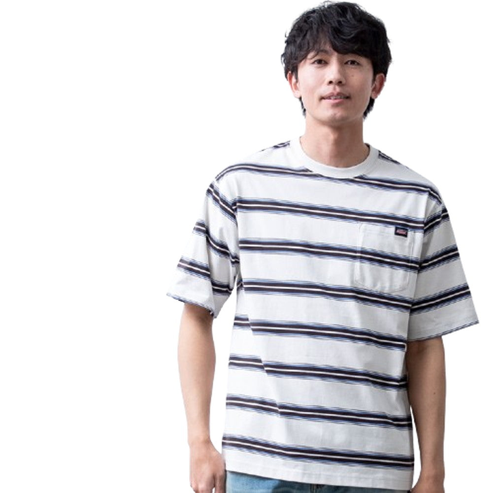 ジェネレス GENELESS 半袖tシャツ メンズ GENUINE ボーダー 春 tシャツ ポケット レトロボーダー クルーネック カットソー Tシャツ コットン ポケットtシャツ プリント メンズファッション （28.オフ） 28.オフ