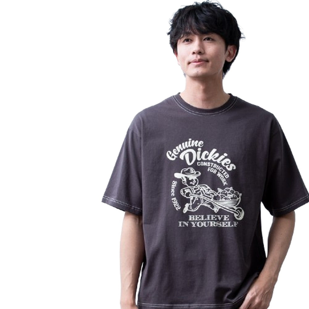 ジェネレス GENELESS 半袖tシャツ メンズ 半袖 tシャツ ロゴ プリント ディッキーズ レトロ 夏 Tシャツ 全4色 プリントtシャツ プリントTシャツ 春 コットン 黒 綿100 GENUINE （48.スミクロ） 48.スミクロ