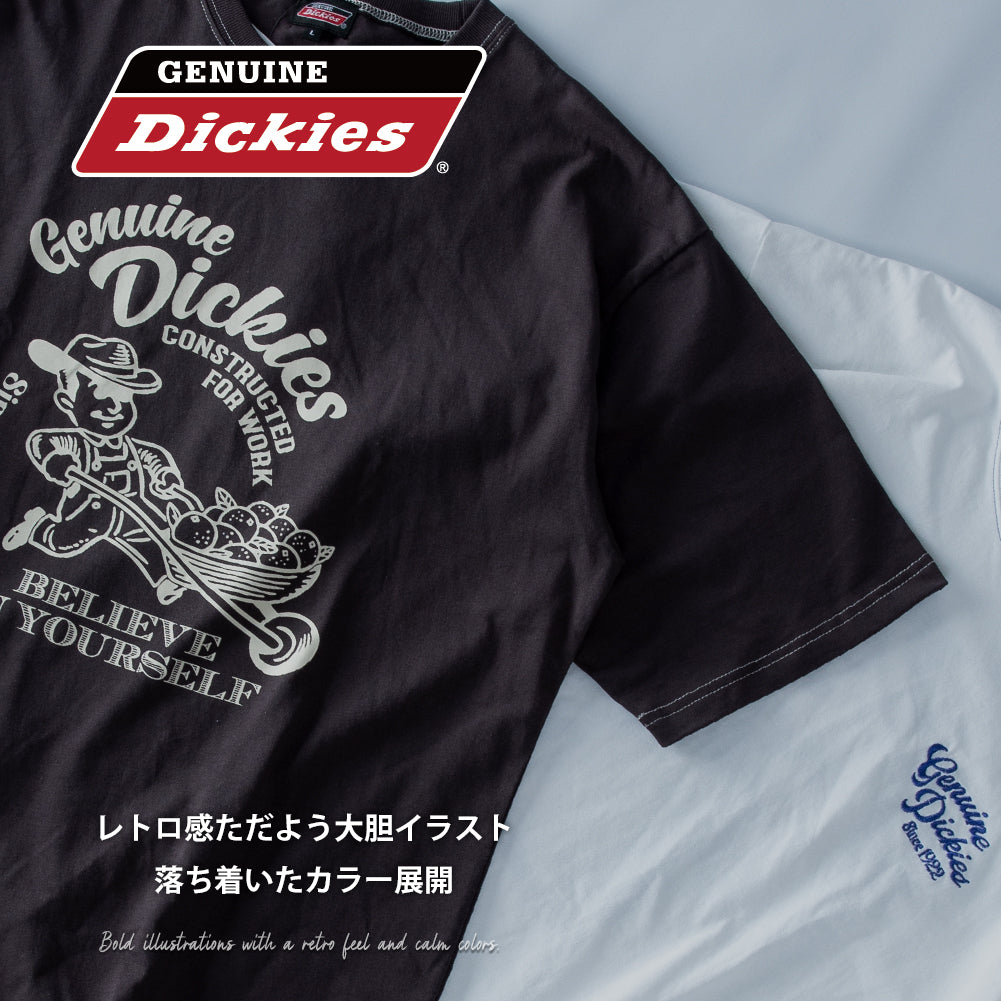 ジェネレス GENELESS 半袖tシャツ メンズ 半袖 tシャツ ロゴ プリント ディッキーズ レトロ 夏 Tシャツ 全4色 プリントtシャツ プリントTシャツ 春 コットン 黒 綿100 GENUINE （48.スミクロ） 48.スミクロ