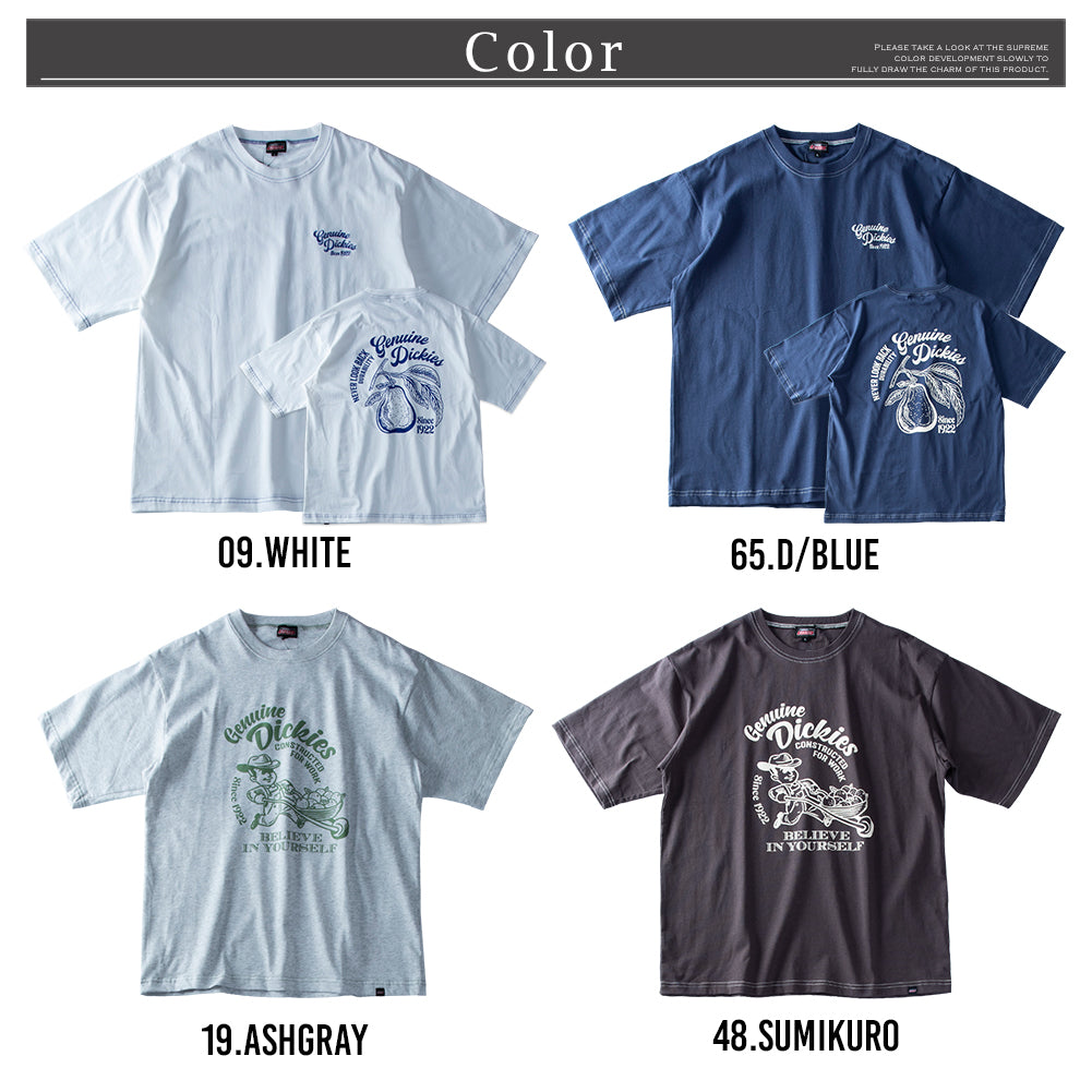 ジェネレス GENELESS 半袖tシャツ メンズ 半袖 tシャツ ロゴ プリント ディッキーズ レトロ 夏 Tシャツ 全4色 プリントtシャツ プリントTシャツ 春 コットン 黒 綿100 GENUINE （48.スミクロ） 48.スミクロ
