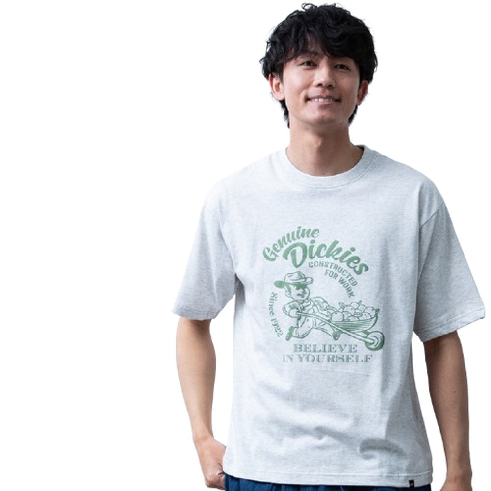 ジェネレス GENELESS 半袖tシャツ メンズ 半袖 tシャツ ロゴ プリント ディッキーズ レトロ 夏 Tシャツ 全4色 プリントtシャツ プリントTシャツ 春 コットン 黒 綿100 GENUINE （19.アッシュグレー） 19.アッシュグレー