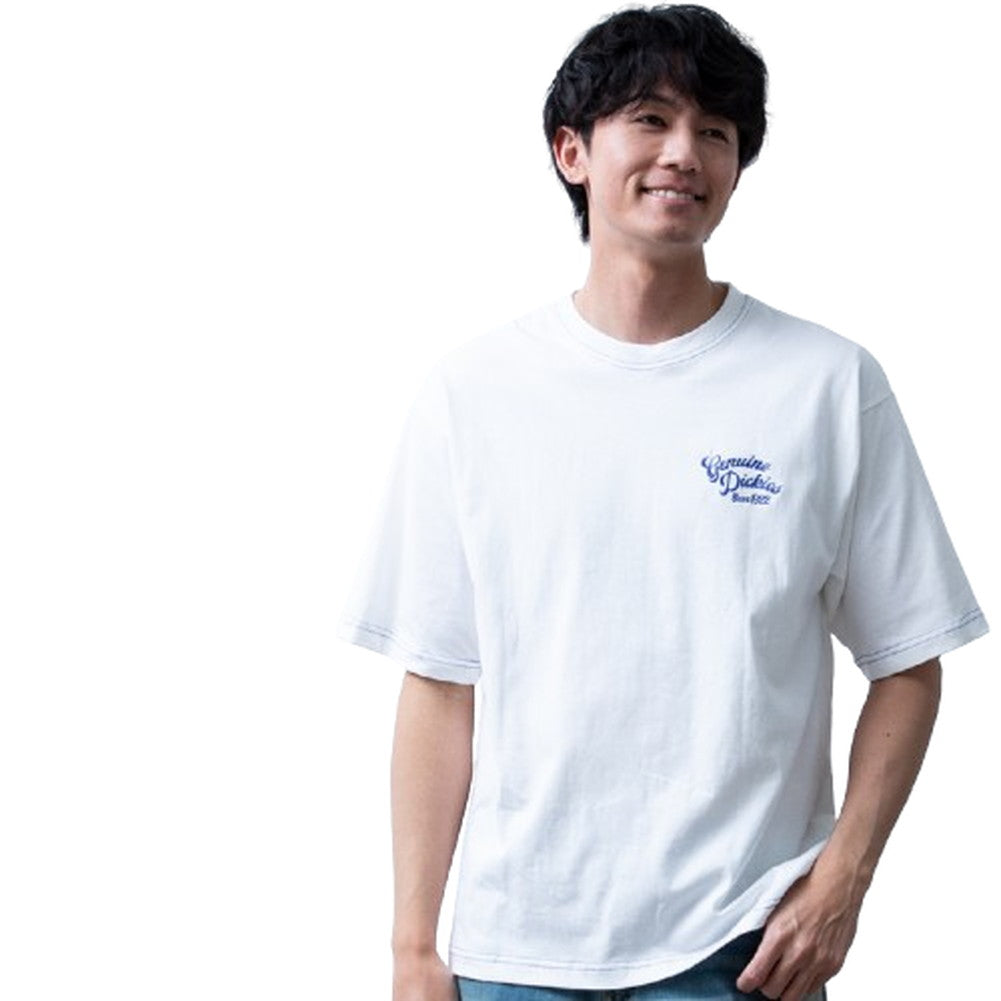 ジェネレス GENELESS 半袖tシャツ メンズ 半袖 tシャツ ロゴ プリント ディッキーズ レトロ 夏 Tシャツ 全4色 プリントtシャツ プリントTシャツ 春 コットン 黒 綿100 GENUINE （09.ホワイト） 09.ホワイト