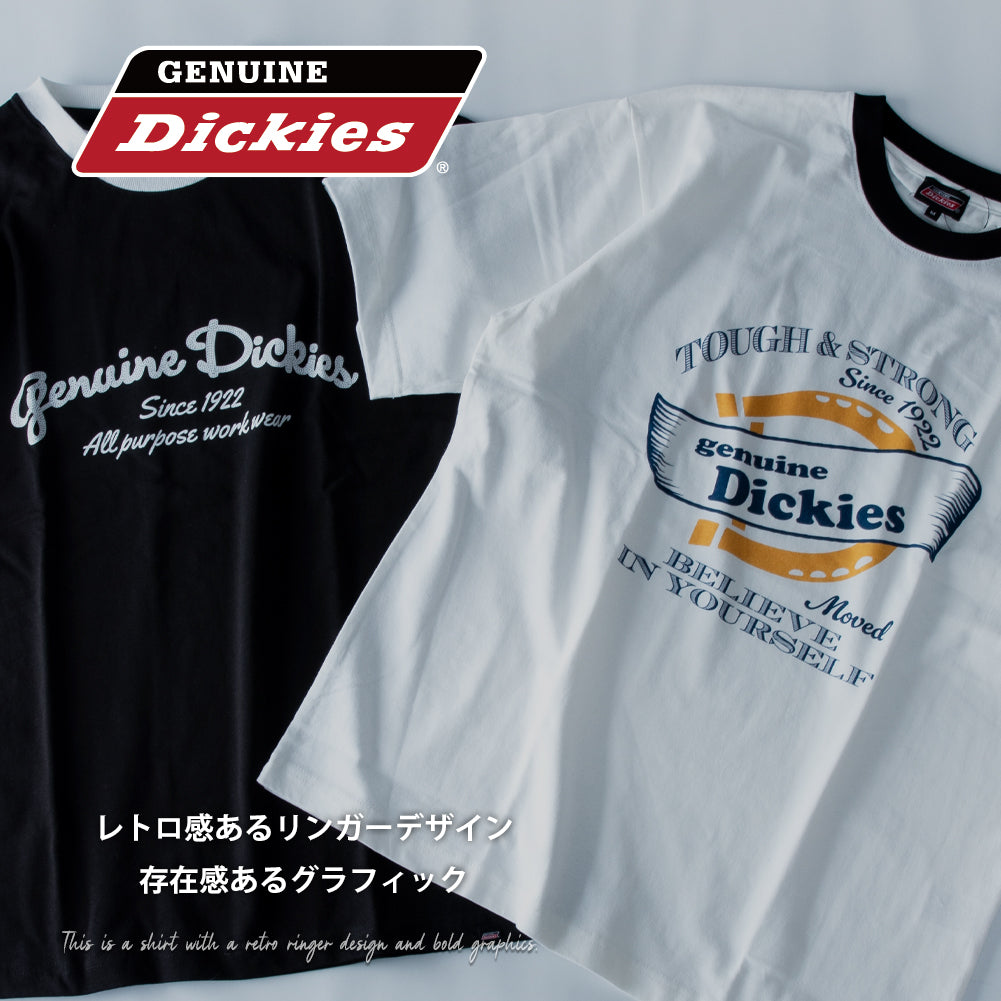 ジェネレス GENELESS 半袖tシャツ メンズ GENUINE 半袖 おしゃれ リンガープリント ディッキーズ クルーネック トップス 綿100 カットソー 全4色 春 カジュアル ブルー プリントTシャツ （65.Dブルー） 65.Dブルー