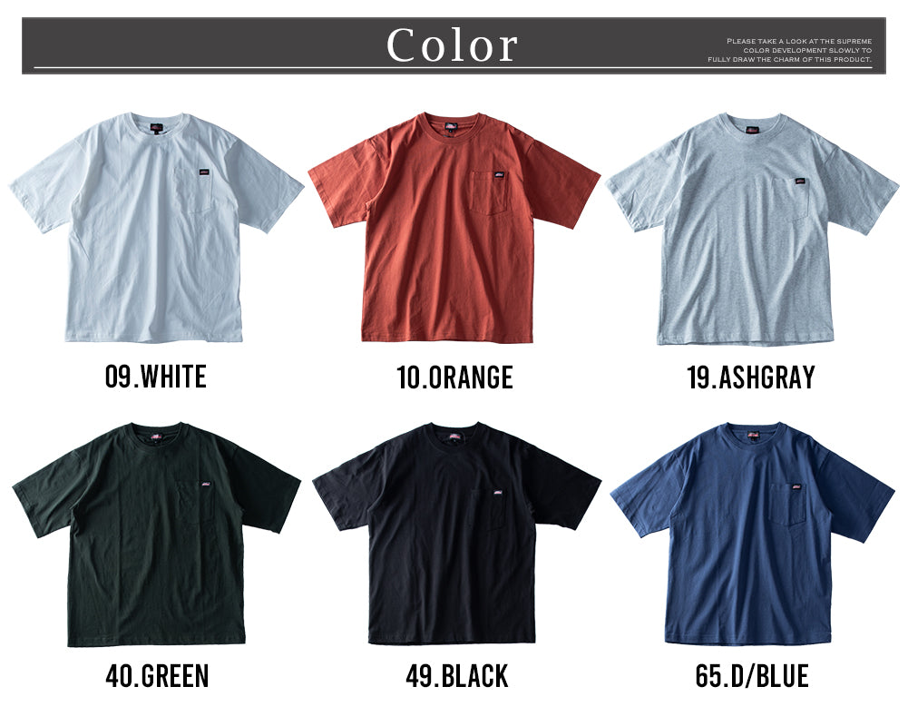 ジェネレス GENELESS 半袖tシャツ メンズ GENUINE 半袖 ポケット付き ディッキーズ クルーネック トップス 無地 綿 胸ポケット 黒 アメカジ プレゼント 半袖シャツ シンプル 肉厚 グリーン （10.オレンジ） 10.オレンジ