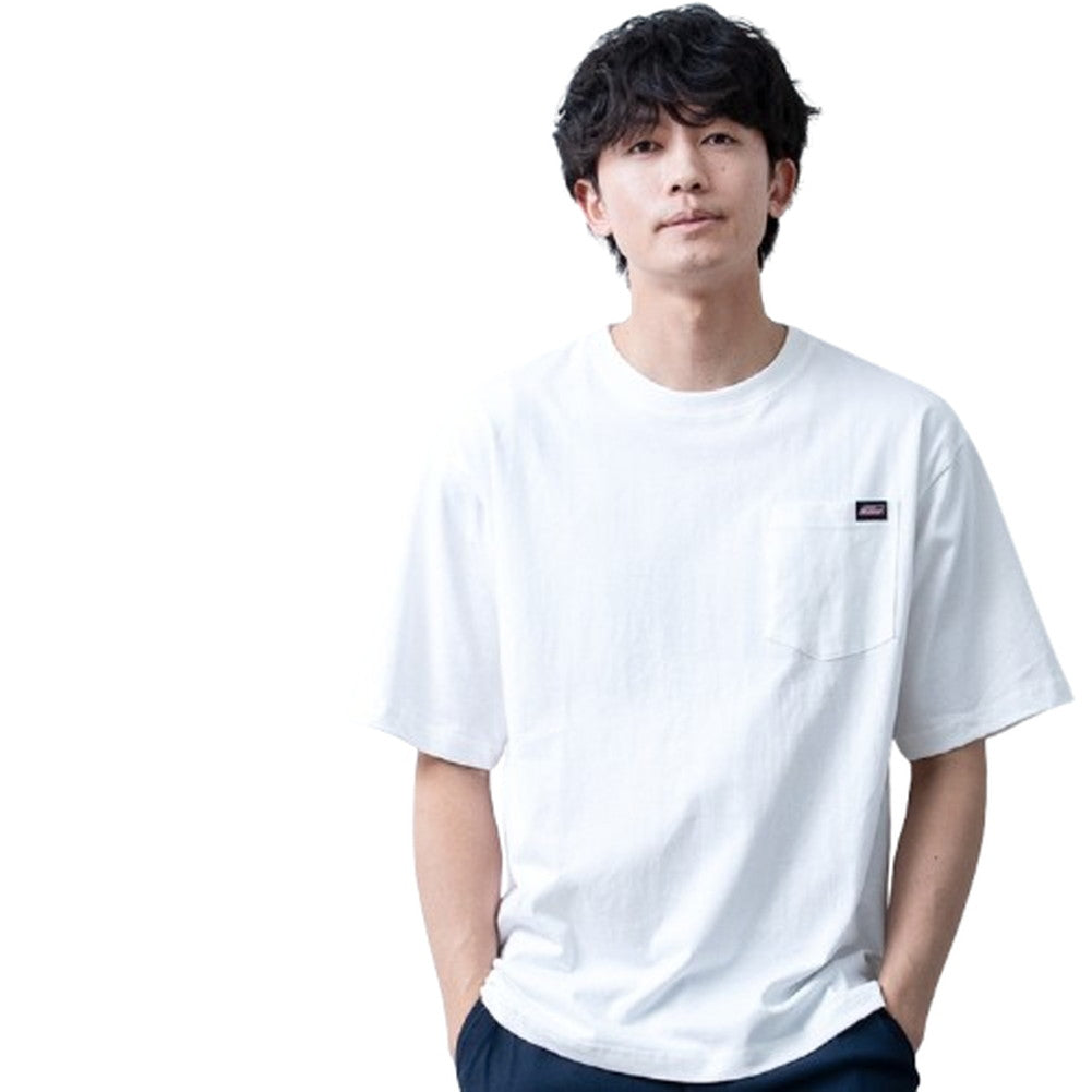 ジェネレス GENELESS 半袖tシャツ メンズ GENUINE 半袖 ポケット付き ディッキーズ クルーネック トップス 無地 綿 胸ポケット 黒 アメカジ プレゼント 半袖シャツ シンプル 肉厚 グリーン （09.ホワイト） 09.ホワイト
