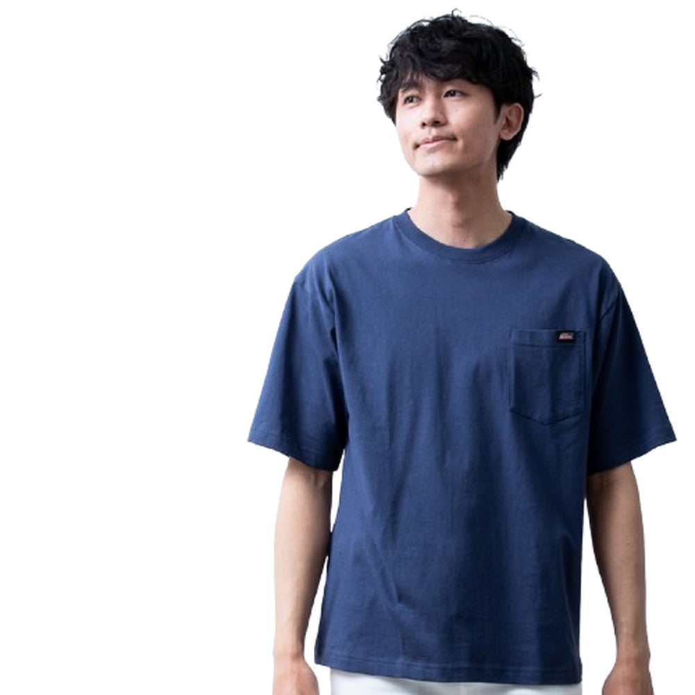 ジェネレス GENELESS 半袖tシャツ メンズ GENUINE 半袖 ポケット付き ディッキーズ クルーネック トップス 無地 綿 胸ポケット 黒 アメカジ プレゼント 半袖シャツ シンプル 肉厚 グリーン （65.Dブルー） 65.Dブルー