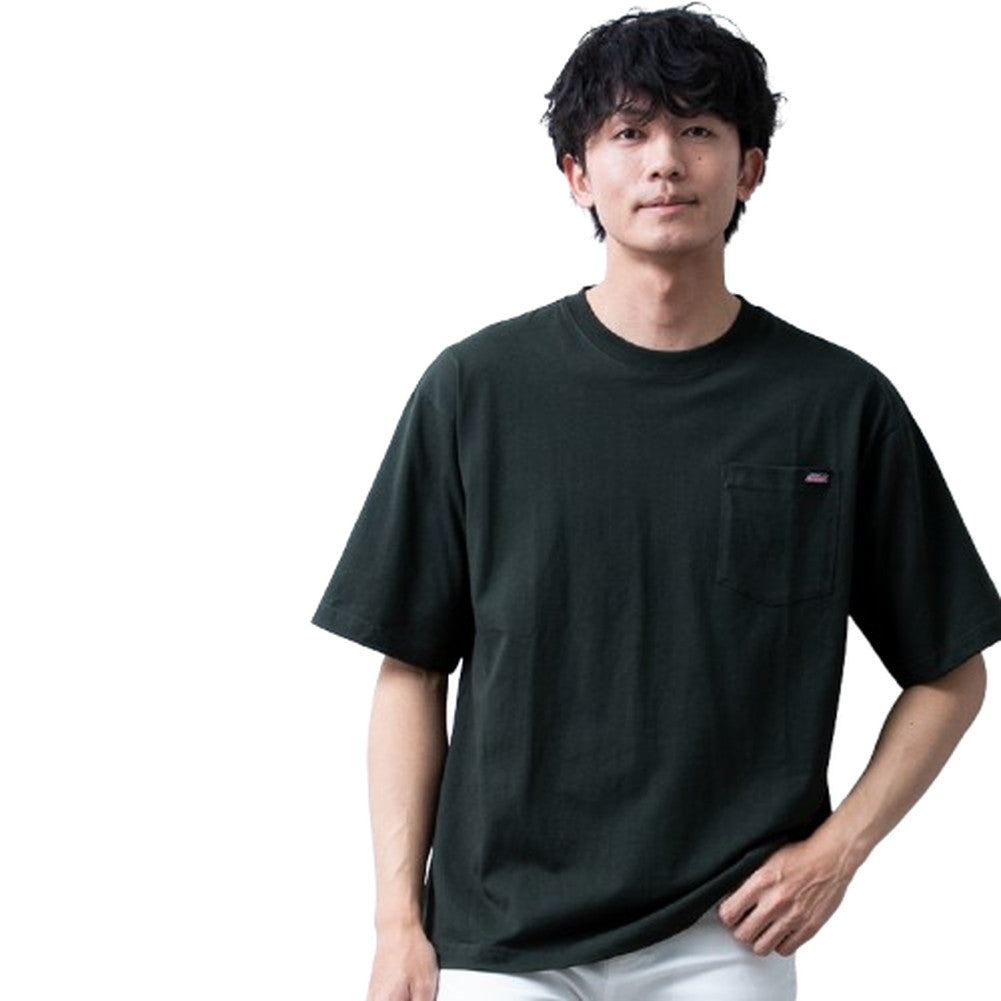 ジェネレス GENELESS 半袖tシャツ メンズ GENUINE 半袖 ポケット付き ディッキーズ クルーネック トップス 無地 綿 胸ポケット 黒 アメカジ プレゼント 半袖シャツ シンプル 肉厚 グリーン （40.グリーン） 40.グリーン